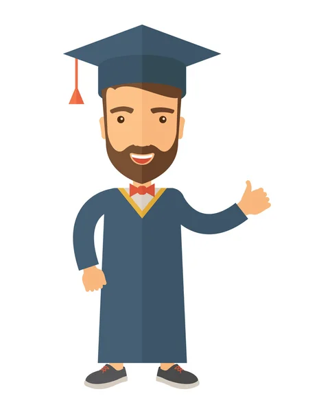 Graduation young man dream. — Stock Vector