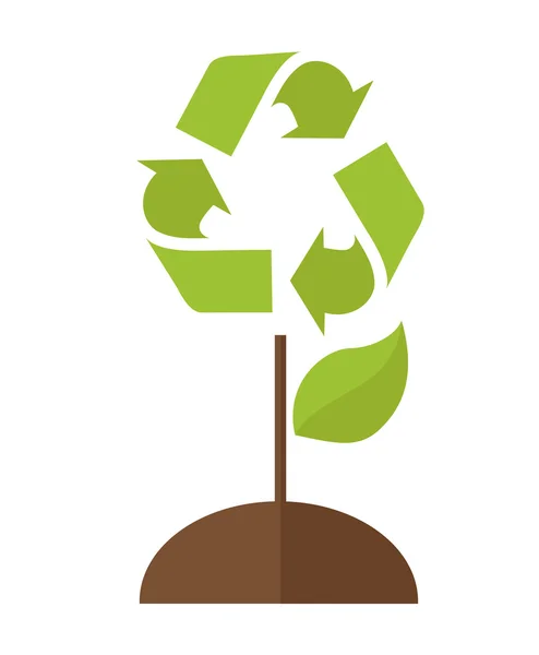 Boom met recycle symbool — Stockvector