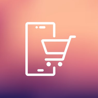 Alışveriş sepeti tabela ince çizgi simgesi