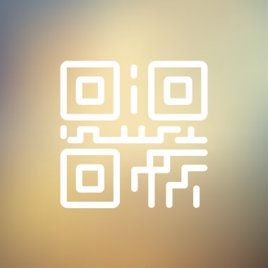 QR kodu ince çizgi simgesini