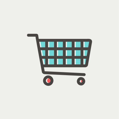 Shopping cart thin line icon