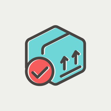 Doğrulama işareti ince çizgi simgesiyle kutu