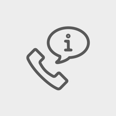 Internet ince çizgi simgesini üzerinden telefonla konuşuyor