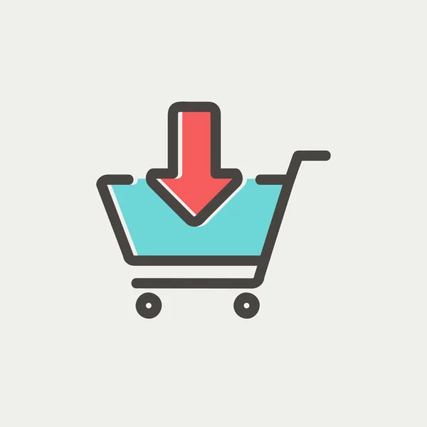 Remove from shopping cart thin line icon — Stock Vector