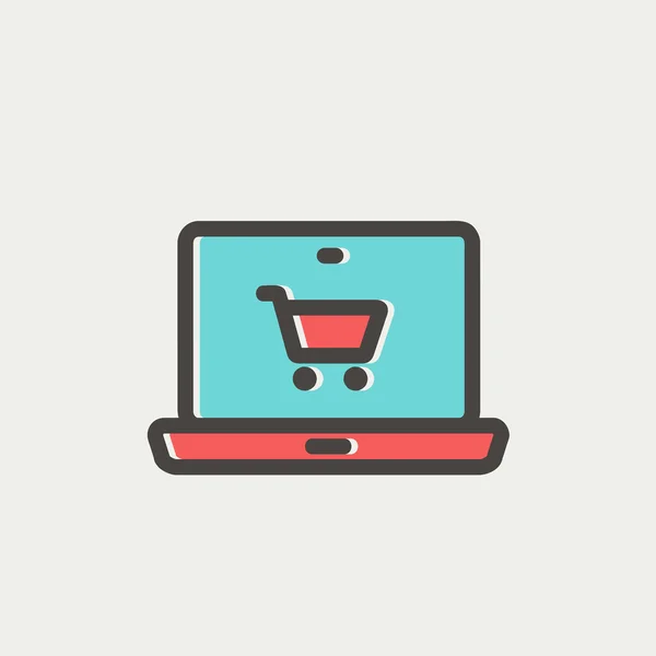 Online-Shopping dünne Linie Symbol — Stockvektor