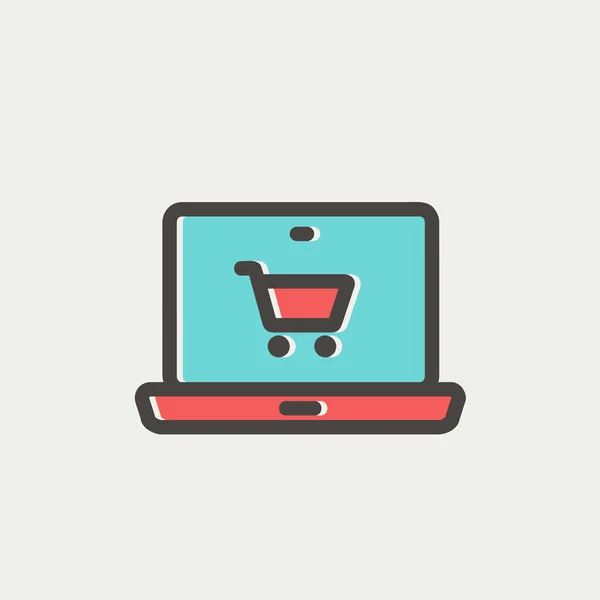 Icono de línea delgada de compras online — Archivo Imágenes Vectoriales