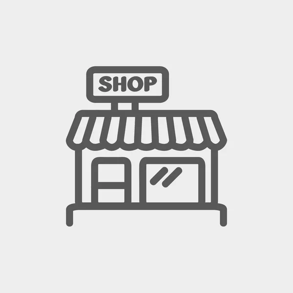 Business shop icona linea sottile — Vettoriale Stock