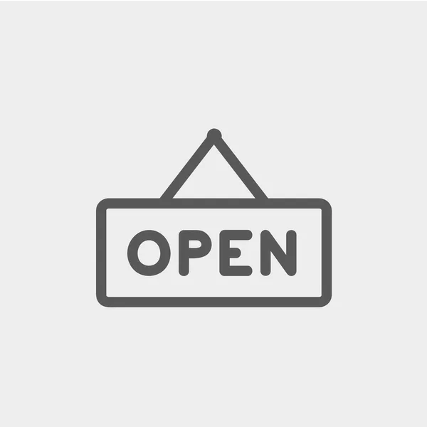 오픈 사인 선 아이콘 — 스톡 벡터