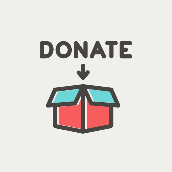 Donation box thin line icon — Stock Vector