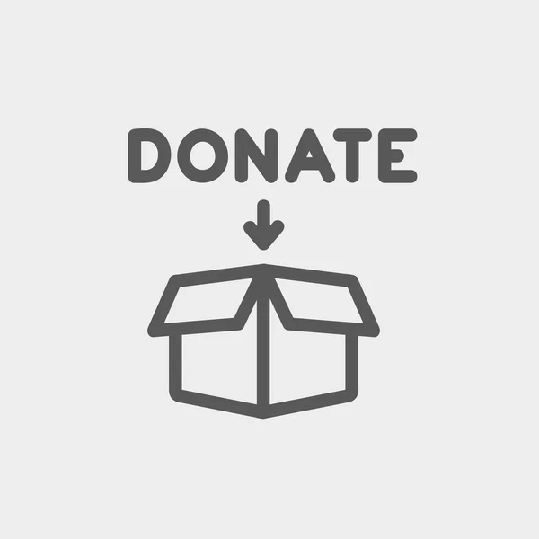 Caja de donación icono de línea delgada — Archivo Imágenes Vectoriales