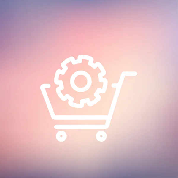 Carrito de compras con icono de línea delgada — Vector de stock