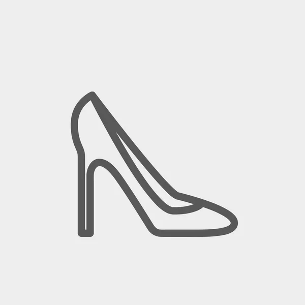 Dame chaussures à talon haut fine ligne icône — Image vectorielle