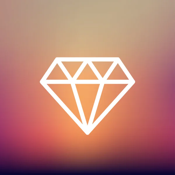 Icono de línea delgada de diamantes deslumbrante — Vector de stock