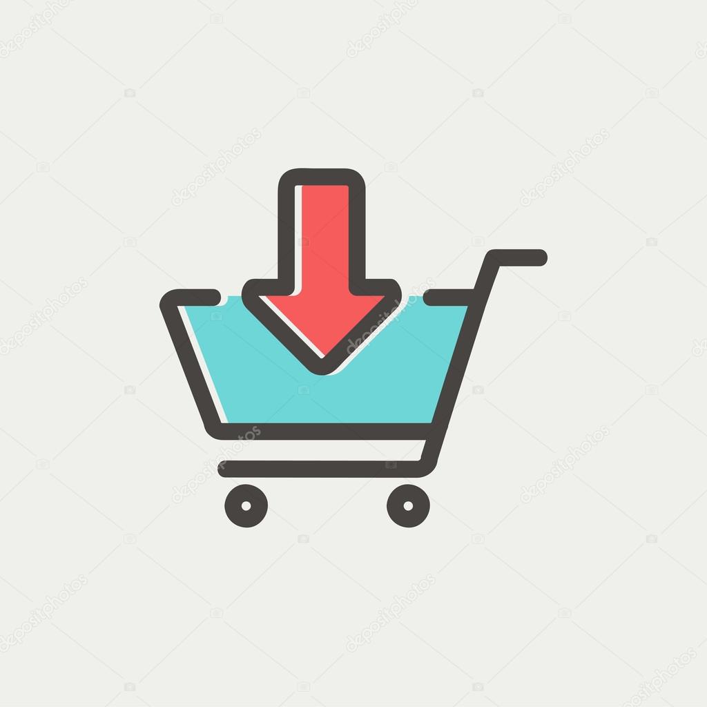 Remove from shopping cart thin line icon