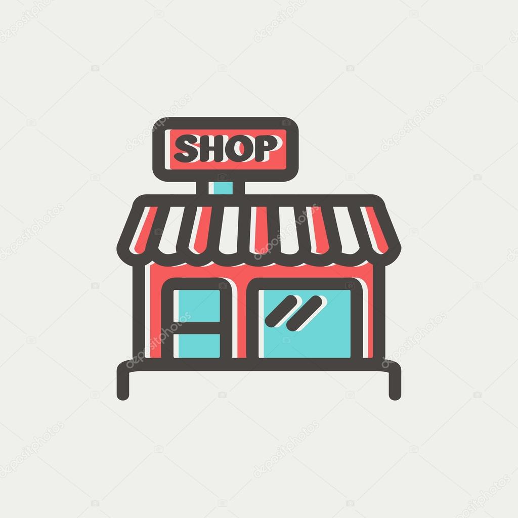 Business shop thin line icon