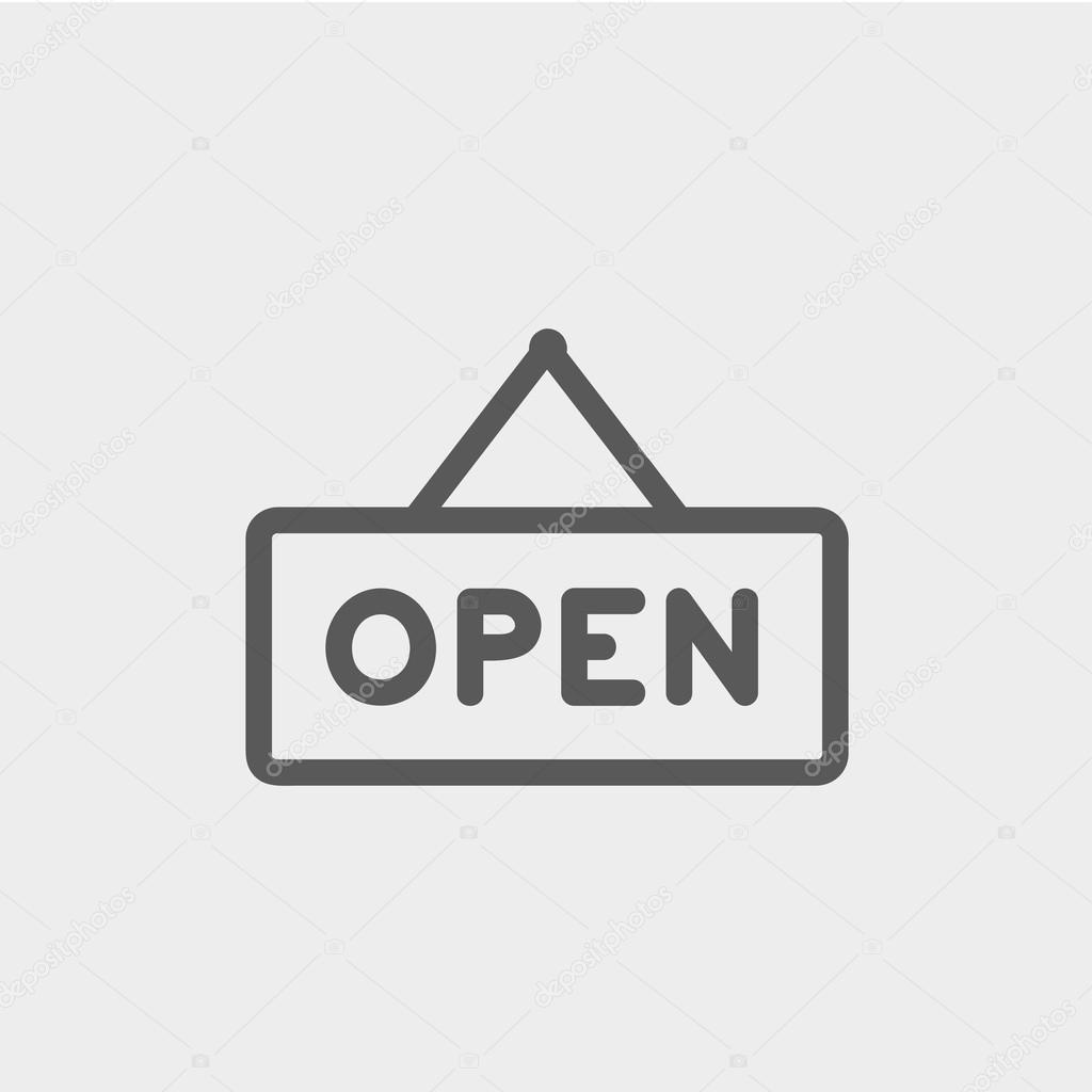 Open sign thin line icon