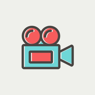 Eski sinema video cam ince çizgi simgesi