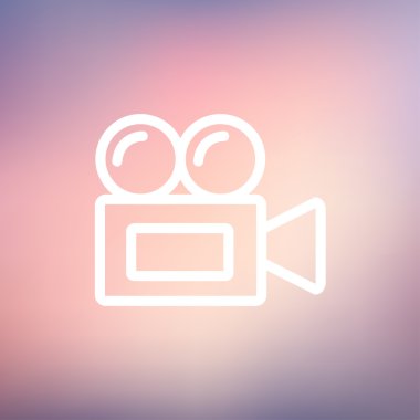 Old cinema video cam thin line icon clipart