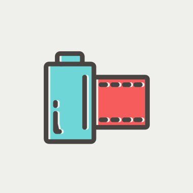 Kamera film rulo ince çizgi simgesi