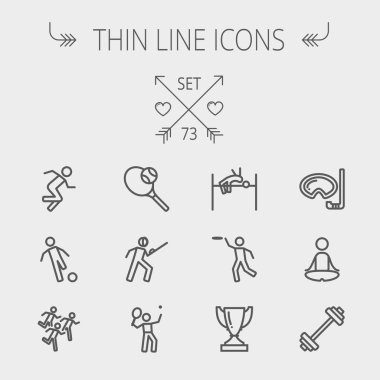 Spor ince çizgi Icon set