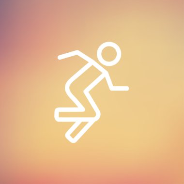 Running man thin line icon clipart