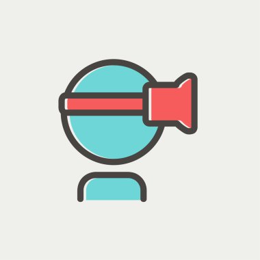 Sanal gerçeklik kulaklık ince çizgi simgesi