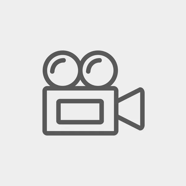 Velho cinema vídeo cam ícone de linha fina —  Vetores de Stock