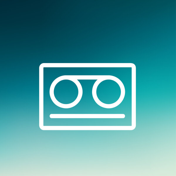 Cassette tape thin line icon