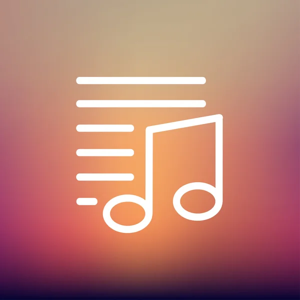 Note musicale avec lignes fine icône de ligne — Image vectorielle
