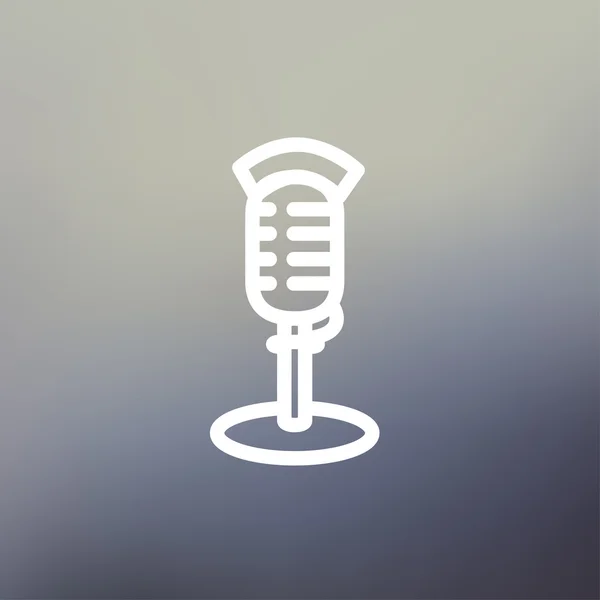 Sur l'icône de ligne mince de microphone d'air — Image vectorielle