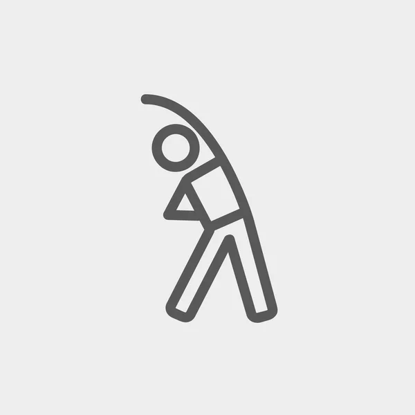Hombre hacer estiramiento delgada línea icono — Archivo Imágenes Vectoriales
