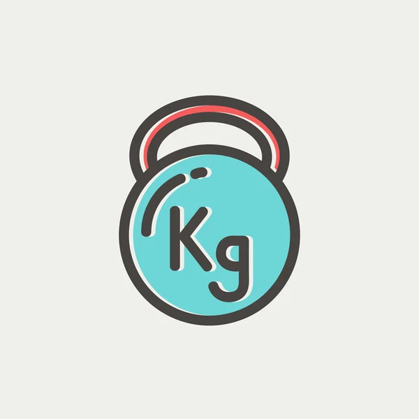 Kettlebell icône de ligne mince — Image vectorielle