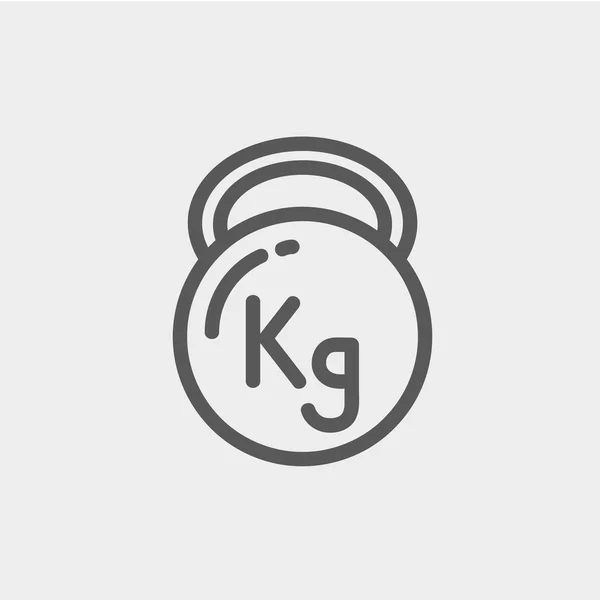 Kettlebell icono de línea delgada — Archivo Imágenes Vectoriales