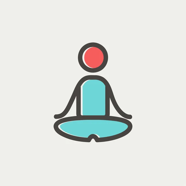 Yoga ejercicio línea delgada icono — Vector de stock