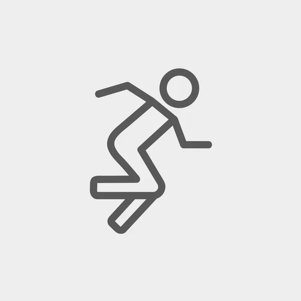 Hombre corriendo icono de línea delgada — Vector de stock
