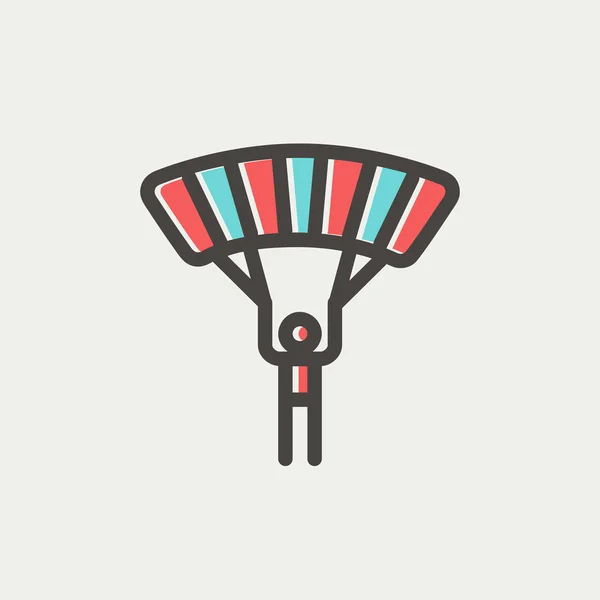 Paracaidismo icono de línea delgada — Archivo Imágenes Vectoriales