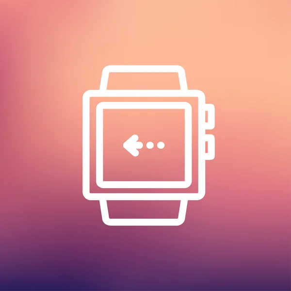 Smart watch thin line icon — Stock Vector