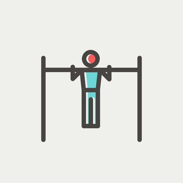 Pull up exercise in bar thin line icon — Stock Illustration Pull up exercise in bar thin line icon Royalty Free Stock Vectors