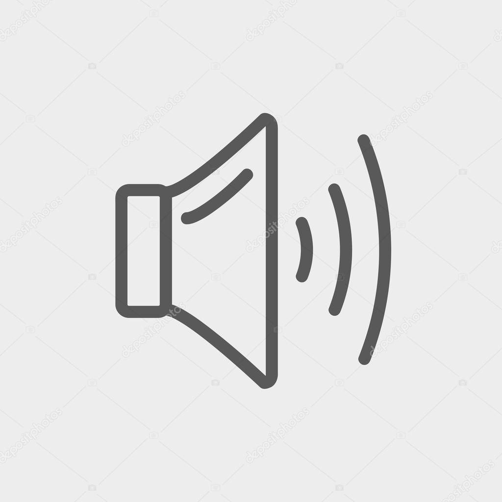 Speaker volume thin line icon