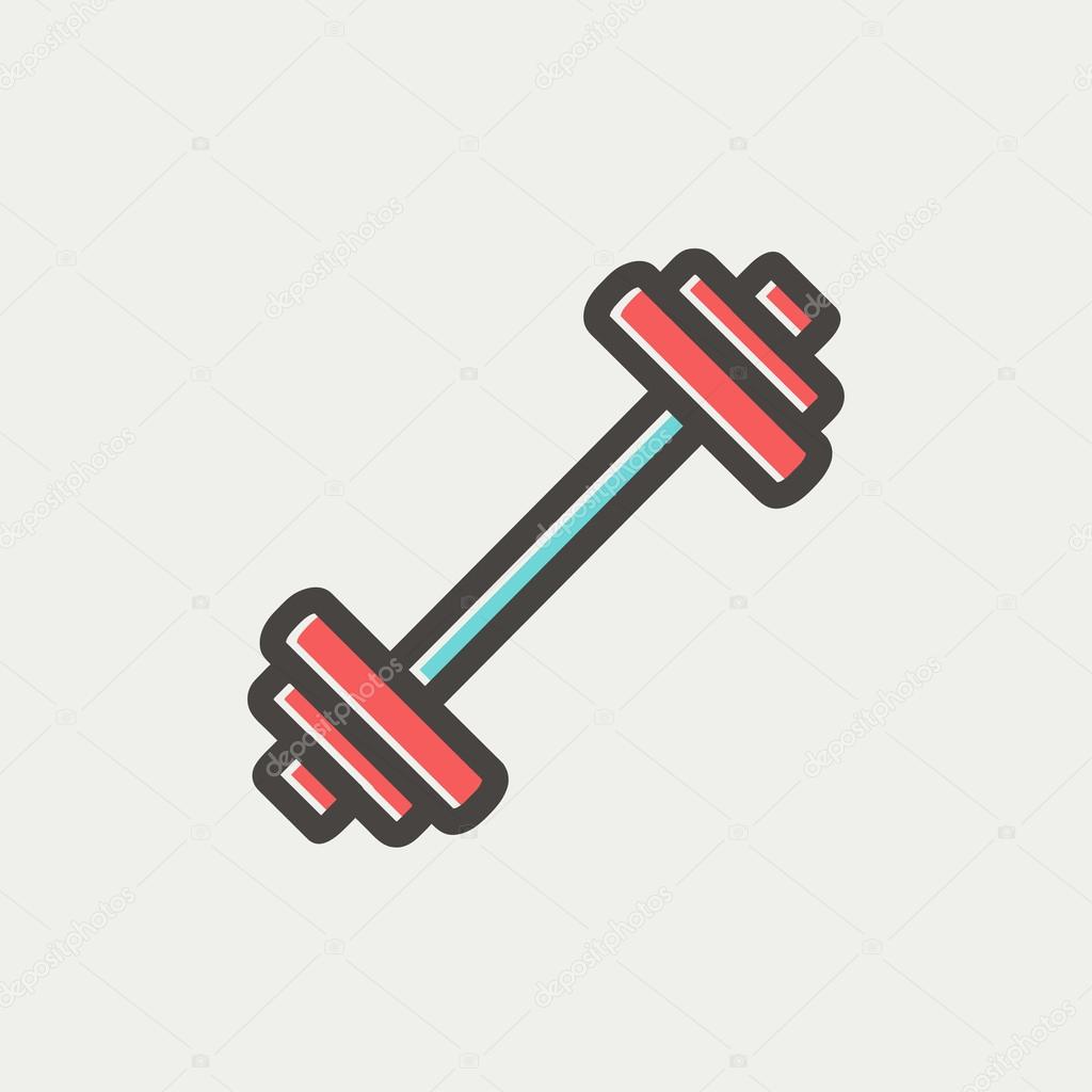 Barbell thin line icon