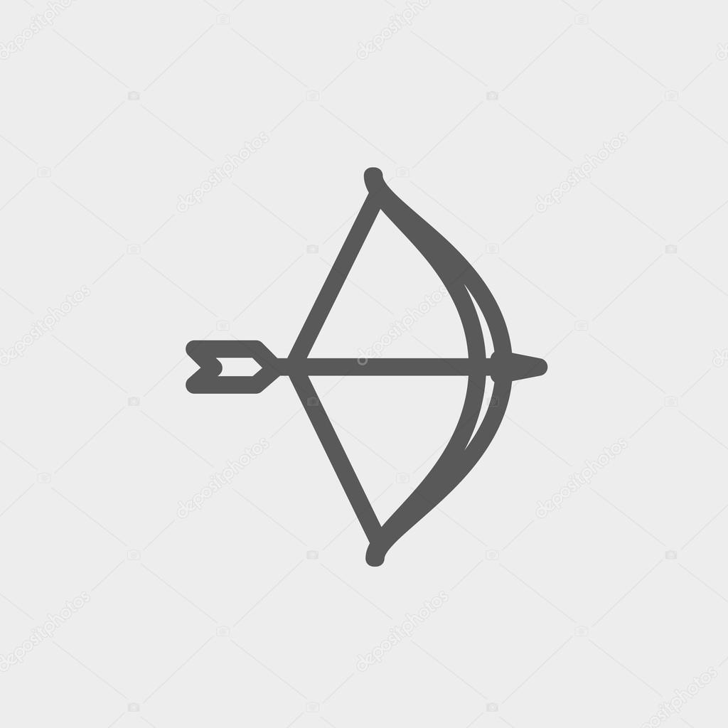 Bow and Arrow thin line icon