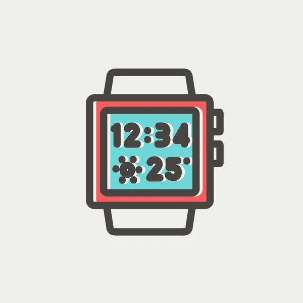 Trendiga smart Watch-klocka tunn linje-ikonen — Stock vektor