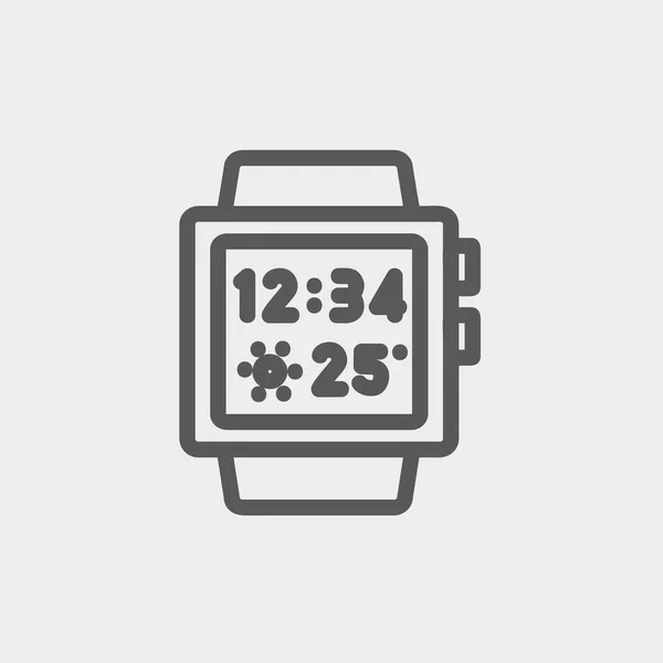Trendiga smart Watch-klocka tunn linje-ikonen — Stock vektor