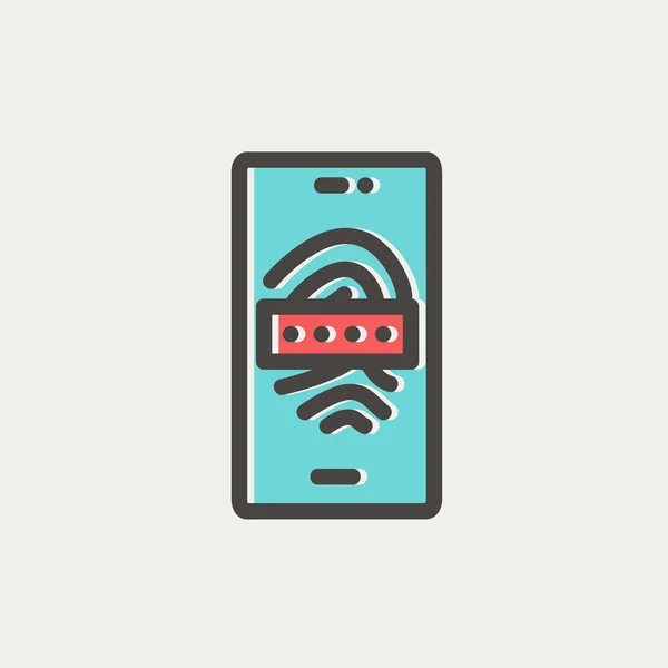 Mobile wifi thin line icon — Stock Vector