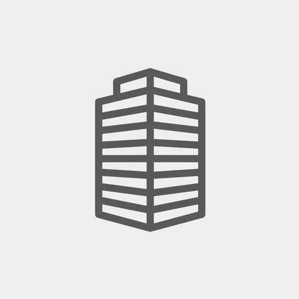 Pequeño edificio de oficina icono de línea delgada — Vector de stock