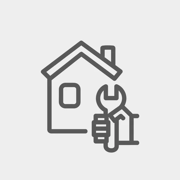 House repair thin line icon — Stock Vector