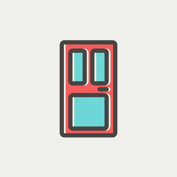 Front door thin line icon — Stock Vector