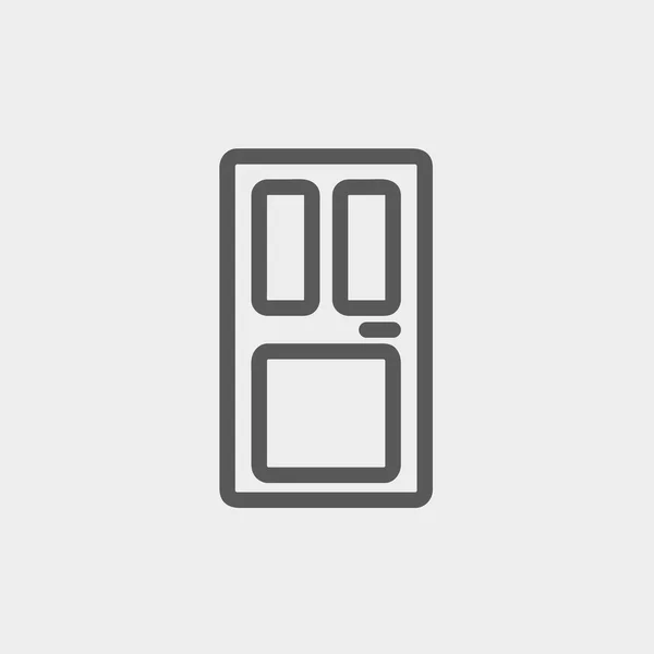 Icono de línea delgada puerta delantera — Vector de stock