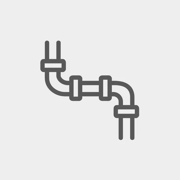 Water pipeline thin line icon — Stock Vector