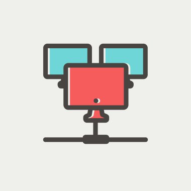 Üç touchscreen aygıt ince satırı simgesi